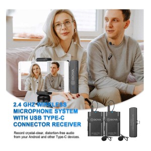 میکروفون یقه ای بی سیم بویا مدل BY-WM4 PRO-K6 رابط Type-C